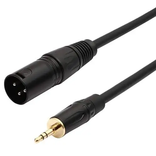 CABLEPELADO Cable audio XLR 3 pin macho a Jack 3.5 mm macho, Cable XLR a jack de 3.5 mm, Compatible con Micrófonos, Altavoces, Mezcladores, Amplificadores, Teléfonos, Ordenadores, 2 Metros - 1