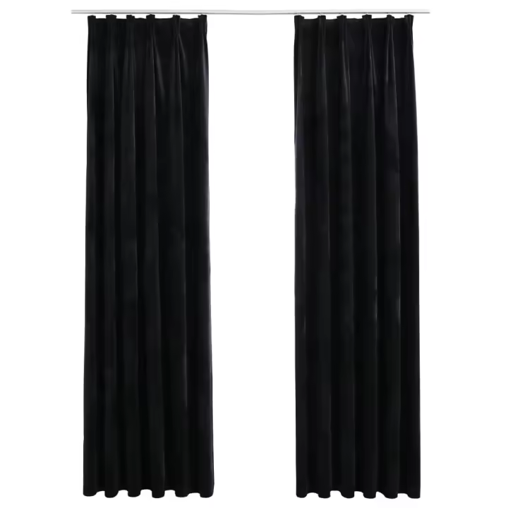 vidaXL Cortinas Opacas con Ganchos 2 Piezas 140x175 cm Terciopelo Casa Color Beige,  Crema,  Negro y mas - 1
