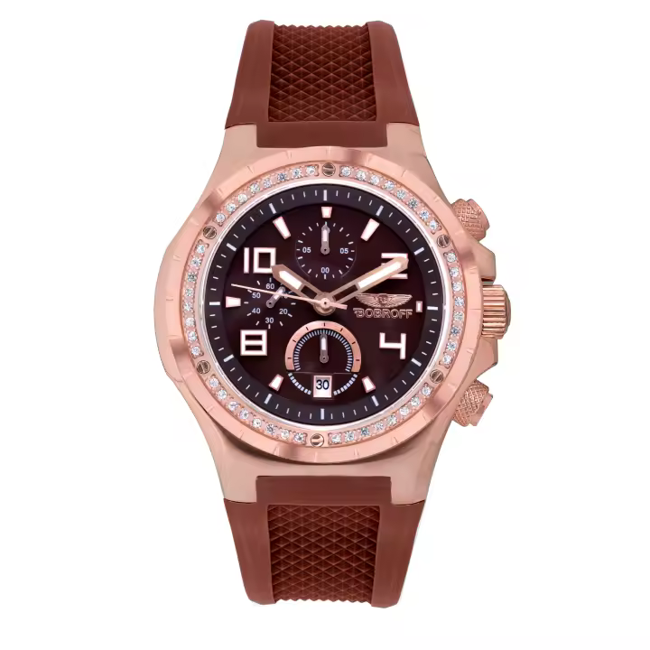Reloj BOBROFF Unisex Cuarzo Correa Caucho (44mm) - 1