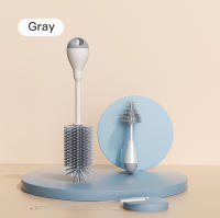 Cepillo De Limpieza Para Botella De Bebé Con Silicón 3 En 1 Rotación De 360 Grados Cuchara De Agua Y Almohadilla De Biberón Set De Limpieza Para Bebé En Colores Gris Rosa Y Azul - details 10
