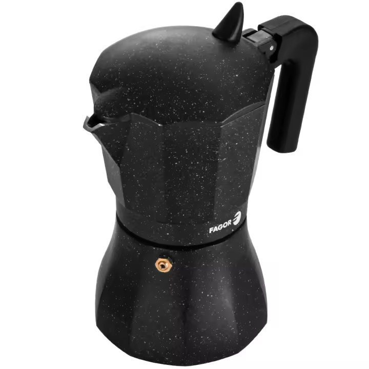 Fagor Tiramisu - Cafetera Italiana de Aluminio Extra-Grueso, NO APTA PARA INDUCCIÓN, Pomo y Mangos Ergonómicos con Toque Frío, Café, Moka - 1