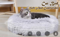 Cama de Felpa Deluxe Plush Redonda de Pelo Nido de Donut para Mascotas Deluxe para Gatos y Perros XH034 (Diameter:40cm, Light Brown) - details 0