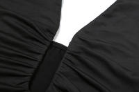 Vestido Maxi Sin Mangas Para Mujer Kliou Halter V-Neck Profundo Sheath Sexy De Suelta Vestidos De Vacaciones Largo Hasta La Rodilla Polyester Spandex - details 5