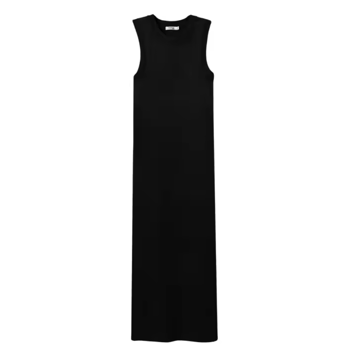 Tiffosi vestido largo liso sin mangas para mujer 10059062 color negro - 1