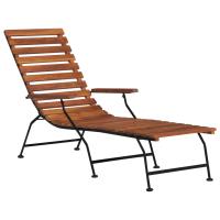 vidaXL Tumbona de jardín de madera maciza de acacia Sillas de Exterior Ideal para jardín, playa, piscina, terraza Tumbona Piscina Tumbonas Playa Tumbonas Jardín Exterior - details 1