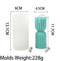 Molde De Vela De Silicón En Forma De Cilindro Para Velas De Estriado DIY Para Decoración De Mesa Y Regalos Hechos a Mano - details 6