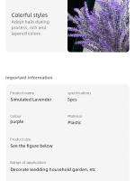 5Pcs Lavanda Artificial Decoración Romántica De Boda Estilo Nórdico Vaso De Almacenamiento Decoración De Hogar Y Bouquet - details 2