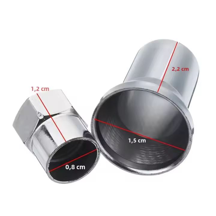 Juego De 12 Tapas De Válvula De Rueda Para Coche Con Codo Cubierta Plástica Plateada Accesorios Exteriores De Neumáticos Y Ruedas Cromados - 1
