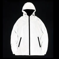 Chaqueta Reflectante Nocturna Para Hombres Con Capucha Y Cierre De Cremallera Impermeable Y Doble Tela Windbreaker Estilo Hip Hop Coreano - details 1