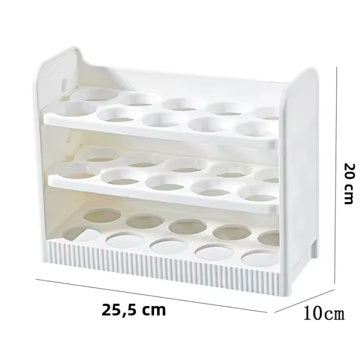 Caja De Almacenamiento Para Huevos Con Plegable Multicapa 30 Compartimentos Para Nevera Y Cocina Material Plástico Estilo Coreano - 1