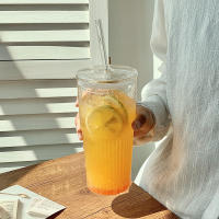 2pcs Vaso De Vidrio Transparente Con Tapa Y Pajita De 600ml Para Bebidas Y Café Frío Vajilla Ecológica Para El Hogar - details 4