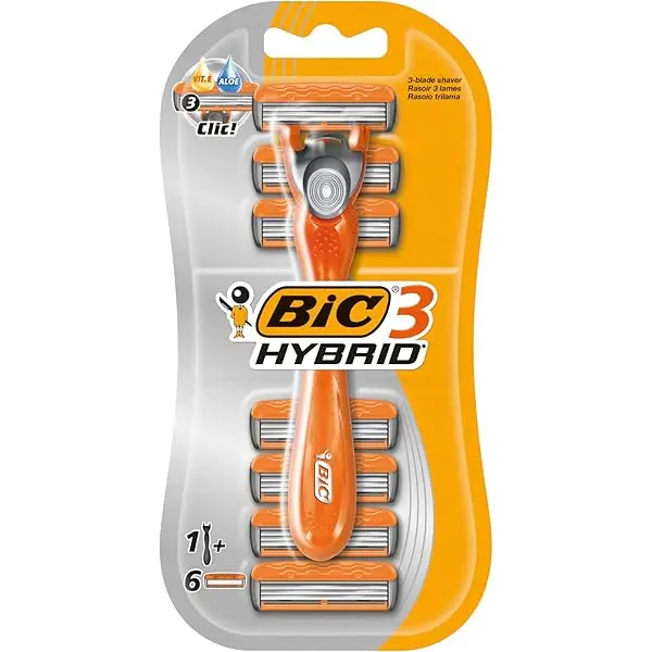 Bic Easy - Cuchilla de afeitar de triple hoja recargable con cabezales intercambiables para hombres y mujeres - 1