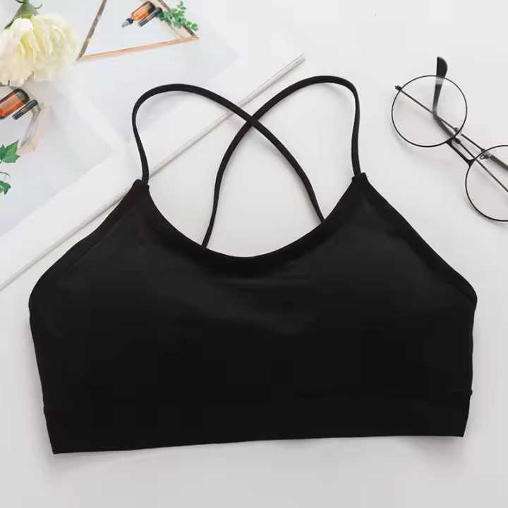 Top Deportivo Para Mujer Con Tirantes Cruzados Push up Fitness Tube Top Elegante Espalda Bella Transpirable Para Yoga Y Gimnasio - 1