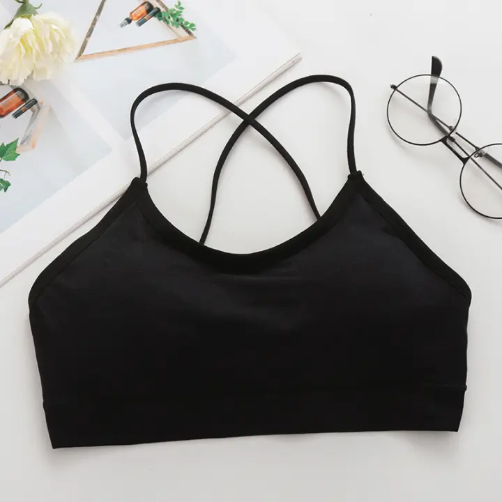 Top Deportivo Para Mujer Con Tirantes Cruzados Push up Fitness Tube Top Elegante Espalda Bella Transpirable Para Yoga Y Gimnasio - 1