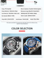 Reloj De Pulsera De Cuarzo BORUSE Para Hombre Cronógrafo Negocio Impermeable De Silicona Estilo Casual Y Moda - details 5