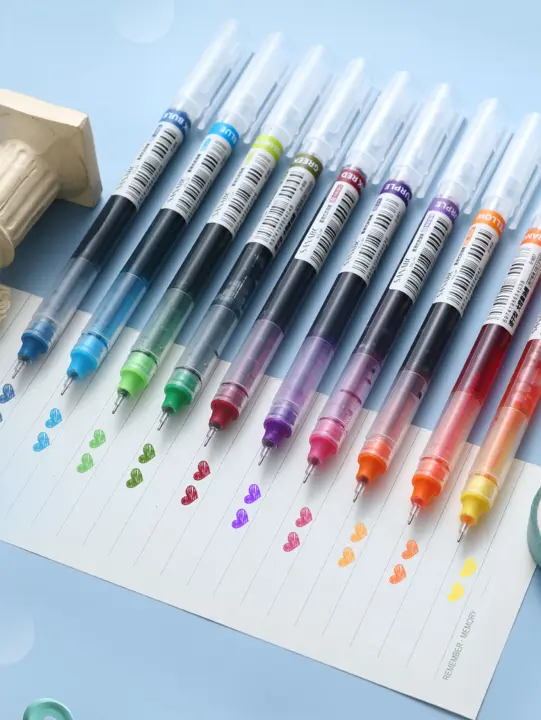 10 Pcs De Rotuladores Gel De Colores 0.5mm Alta Capacidad Secado Rápido Para Estudiantes Toma De Notas Marcado Dibujo Libro De Contabilidad - 1