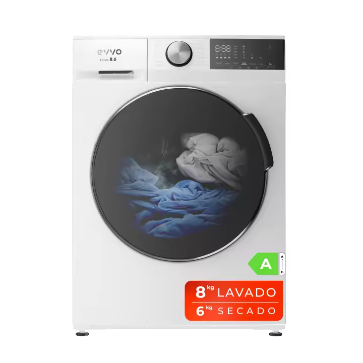 EVVO Lavadora secadora 8 kg + 6 kg carga frontal Nova 8/6, 1350 rpm, Clase energética A, Función vapor, Motor Inverter - 1