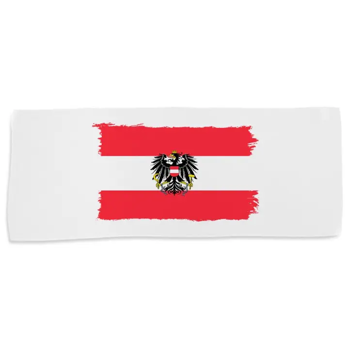 MERCHANDMANIA TOALLA MEDIANA GIMNASIO ABSORBENTE bandera austria pais gobierno escudo suave con bolsita - 1