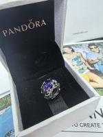 Pandora Charm Murano-Glas Momentos 'Sterne' Silber, Blau 790015 C00 - details 0