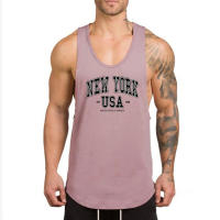 Camiseta De Algodón Transpirable Para Hombres Verano Sin Mangas Deporte Fitness Gimnasio Running Tops De Hombros Vazios - details 10