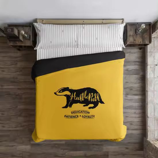 BL BELUM  Funda nórdica Harry Potter, Funda nórdica con botones 100% algodón modelo Hufflepuff Values - Funda Nórdica Extrasuave - Funda Nórdica 100% Made in Spain - 1