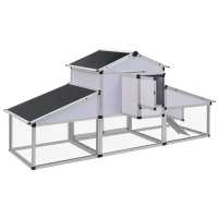 vidaXL Gallinero con corral y nido aluminio - details 3