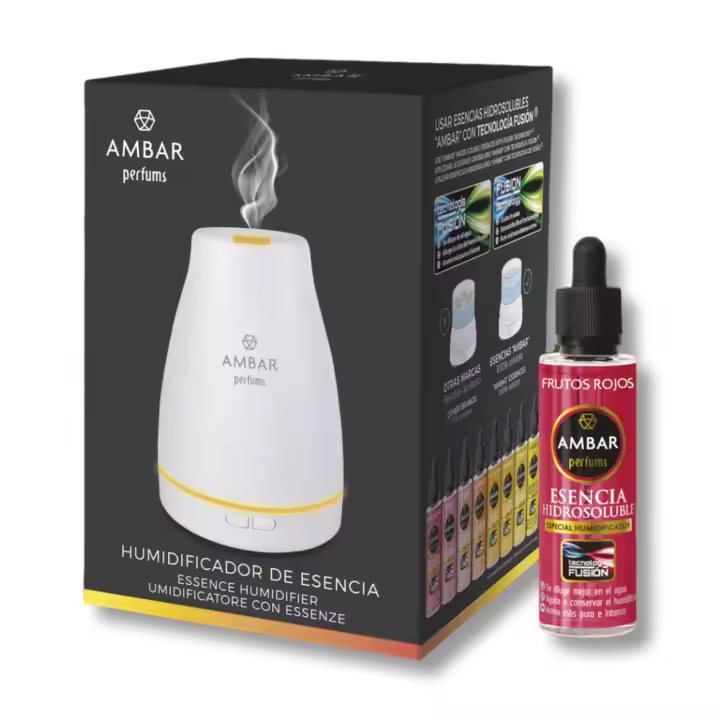 LILI HOME Pack de Humidificador + Esencia Ámbar de Regalo. El humidificador no solo añade humedad al aire, sino que también difunde la esencia Ámbar, creando un entorno agradable y relajante. Ideal para oficina, hogar, o cualquier espacio donde desee mejo - 1