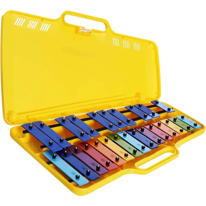 Rockstar Music Carrillón de 25 teclas Angel AG-25N3/ AX-25N3 con  estuche amarillo y teclas de colores , best seller - 1