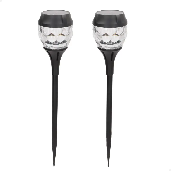 Aktive - Set 2 balizas solares LED 5-10 lúmenes, emiten luz cálida, proyección decorativa, sin cables, autonomía hasta 8 horas, resistentes al agua (IP24), iluminación para terrazas y jardines - 1