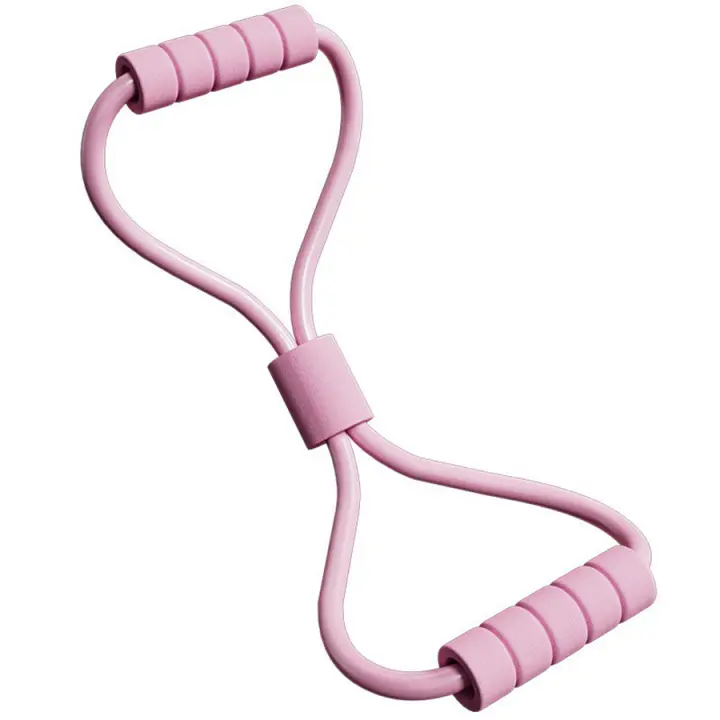 Cinta De Resistencia Elástica Para Ejercicio De Fitness 1 Pieza Desarrollador De Pecho Con Ocho Caracteres Equipo De Entrenamiento De Manguera De Tensión Para Mujer - 1