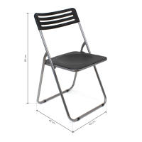 Set de 2 Sillas Plegables The Secret Home - Metal y PVC - Negro - Cómodas y Resistentes - Ideal para Cocina, Salón, Terraza - details 2