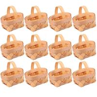 Minicastas de madera de piezas, Cestas tejidas manuales, adornos, caja de almacenamiento de dulces, 12 unidades - details 4