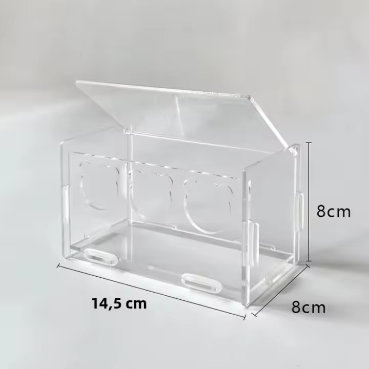Alfombra De Alimentos Para Pollos En Acrílico Transparente Y Antisalpicaduras Gran Capacidad Con 3/5 Agujeros Para Ruttin Fabricada En Plástico - 1