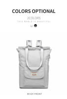 Mochila GRANDE impermeable para ordenador portátil, bolso escolar Unisex, Color sólido, japonés, bla - details 6