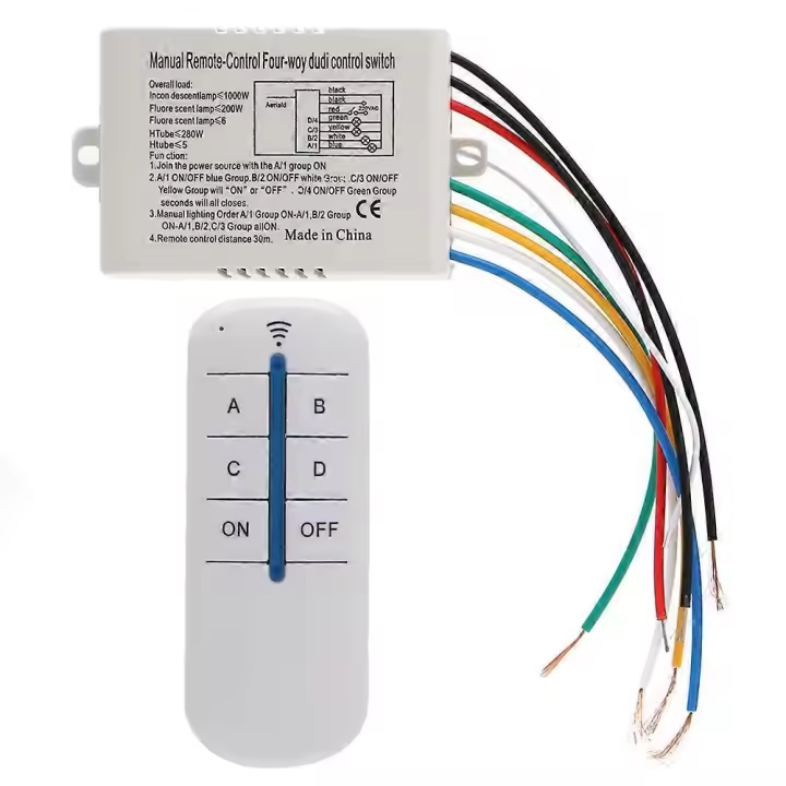 Interruptor inalámbrico 4-Way y transmisor para las lámparas de las luces de techo Lámparas fluorescentes - 1