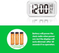 Reloj De Alarma Digital LED Con Luz De Fondo Multifuncional Para Escritorio Incluye Calendario Y Mostrador De La Fecha Y La Hora - details 0