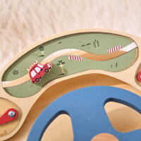Juguete Educativo Montessori Volante De Coche De Madera Con Multifunciones Para Bebés Juego De Tablero Ocupado Regalo Para Niños Desarrollo Sensorial Tema De Transporte - details 8