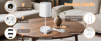 Aigostar Lámpara de Mesa E27 con Enchufe y Toma de Corriente, Salida USB y Tipo C, Lámpara de Mesita de Noche con Pantalla de Tela, Lámpara de Noche para Dormitorio Salón Oficina (Blanca) - details 1