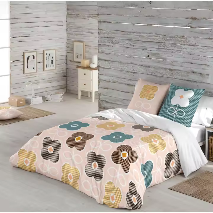 ICEHOME - Funda Nórdica Estampada - Algodón Extrasuave - Incluye 1 o 2 Fundas de Almohada - Cama 90/135/150/180 cm - ESBEN - 1