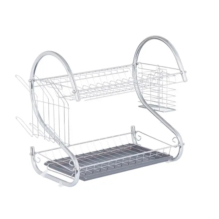 Kinvara - Escurreplatos Doble Metal con Bandeja, portacuchara portavaso, cocina - 1