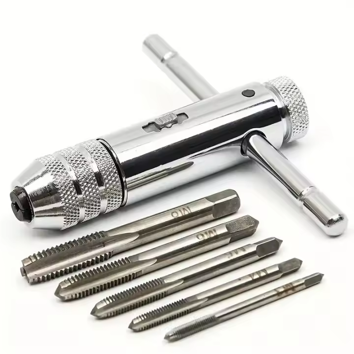 Sujetador De Tornillo Manual Ajustable Con Mango En Forma De T Herramienta Para Hacer Reamas Y Tornillos Métricos M3 M4 M5 M6 M8 - 1