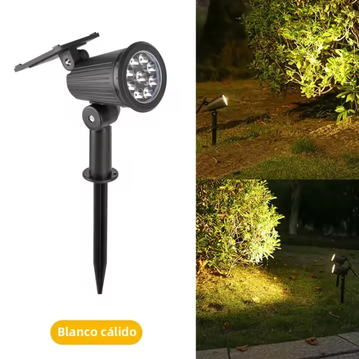 Spotlight Solar Con 9 LED Para Exterior IP65 Impermeable Ajustable En Brillo Para Jardín Patio De Casa Y Acera Decoración - 1