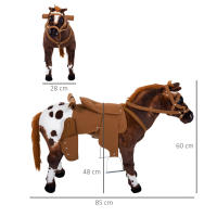 HOMCOM Caballo de Juguete Niños Mayores de 3 años con Silla y Sonidos Pilas Incluidas (Marron) - details 2