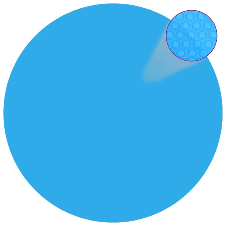 Cubierta solar de piscina de PE Redonda y flotante 455 cm Azul - 1