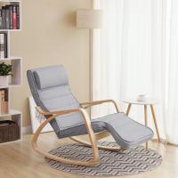 Mecedora de abedul con reposapiés ajustable, sillón tumbona con funda desmontable y lavable, disponible en gris claro o gris oscuro, 67x115x91 cm, capacidad 150 kg - details 3