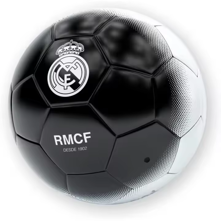 Balón Real Madrid de Futbol Grande, Licencia 100% Oficial, Color Negro y Blanco, Talla 5, Roger - Kiglam - 1