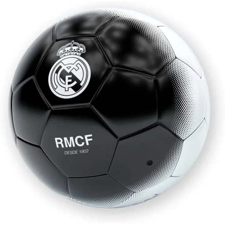 Balón Real Madrid de Futbol Grande, Licencia 100% Oficial, Color Negro y Blanco, Talla 5, Roger - Kiglam - 1