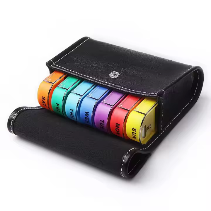 Pastillero Organizador, para Viajes Caja de Almacenamiento de Medicina Diario de 7 Días, with 7 Compartimientos - 1