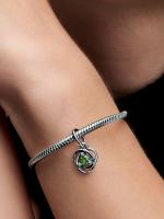 Pandora - Charm Colgante Círculo DE LA Eternidad Verde Spring-Plata de Lei - details 2