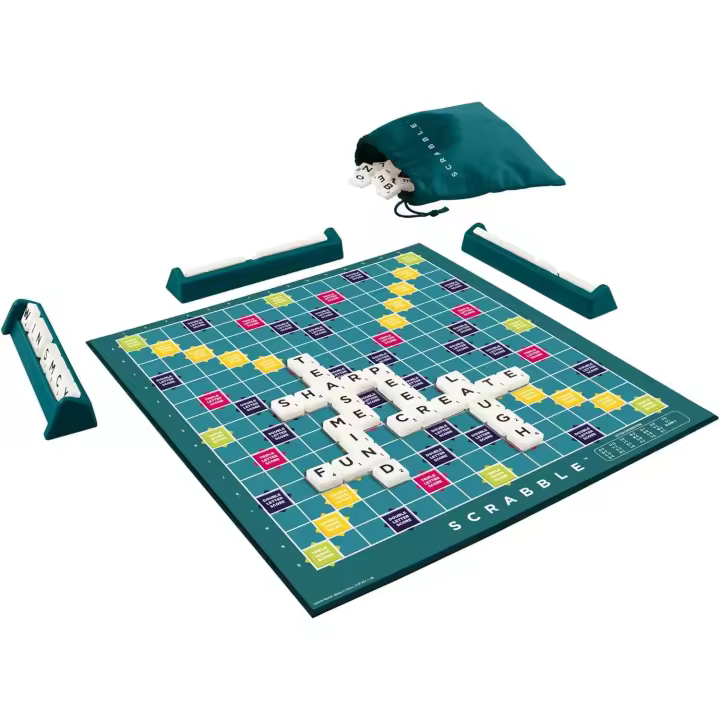 Scrabble clásico, juego de mesa de crucigramas original, versión en inglés, juego de mesa familiar para adultos y niños, juego de palabras para 2 a 4 jugadores - 1